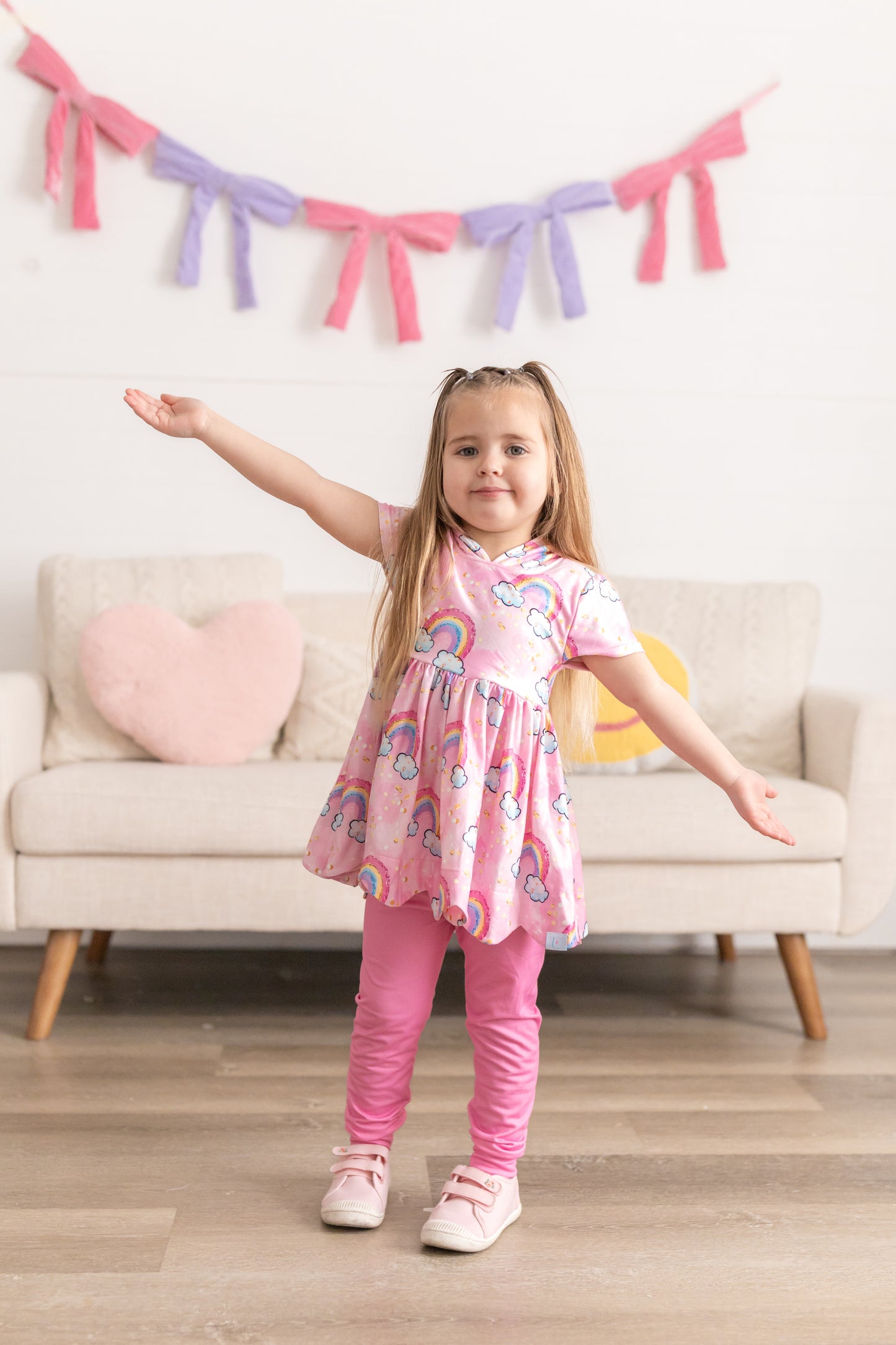 LPK rainbow hooded tunic set