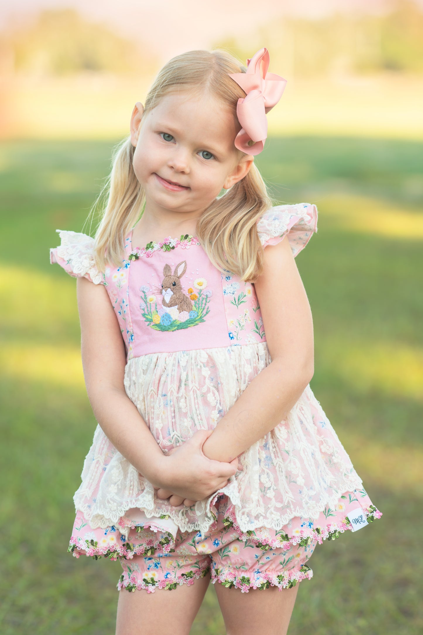 Pink Floral Sawyer Set (choice of length and chest design)
