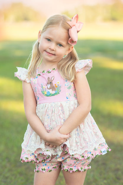 Pink Floral Sawyer Set (choice of length and chest design)