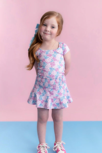 Pastel Daisy's Athletic Skort Set