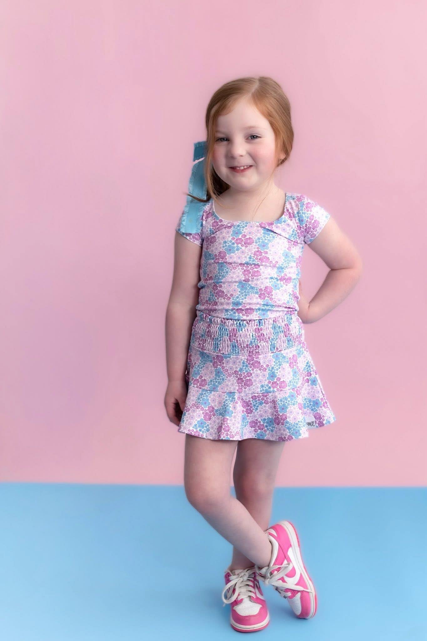 Pastel Daisy's Athletic Skort Set