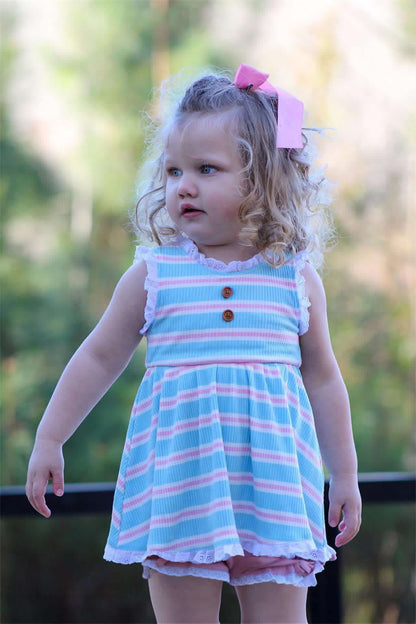 Summer Extravaganza Blue & Pink Ribbed Adele