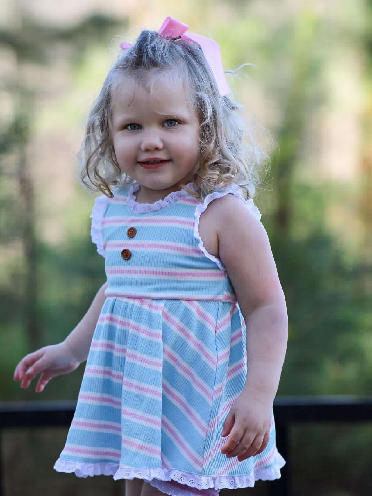 Summer Extravaganza Blue & Pink Ribbed Adele