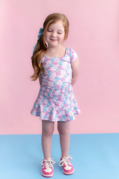 Pastel Daisy's Athletic Skort Set