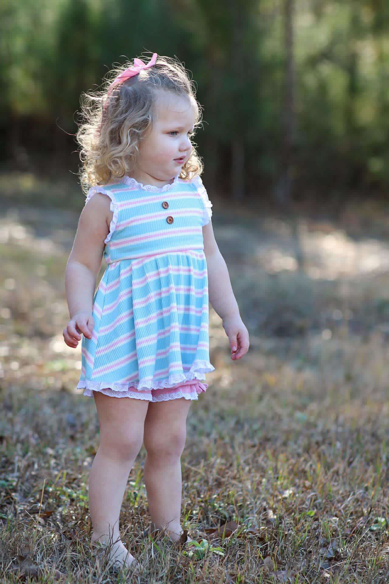 Summer Extravaganza Blue & Pink Ribbed Adele