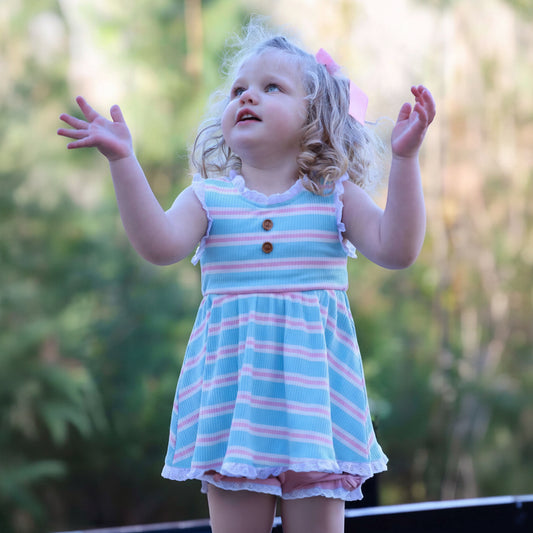 Summer Extravaganza Blue & Pink Ribbed Adele