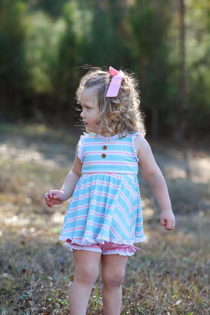 Summer Extravaganza Blue & Pink Ribbed Adele
