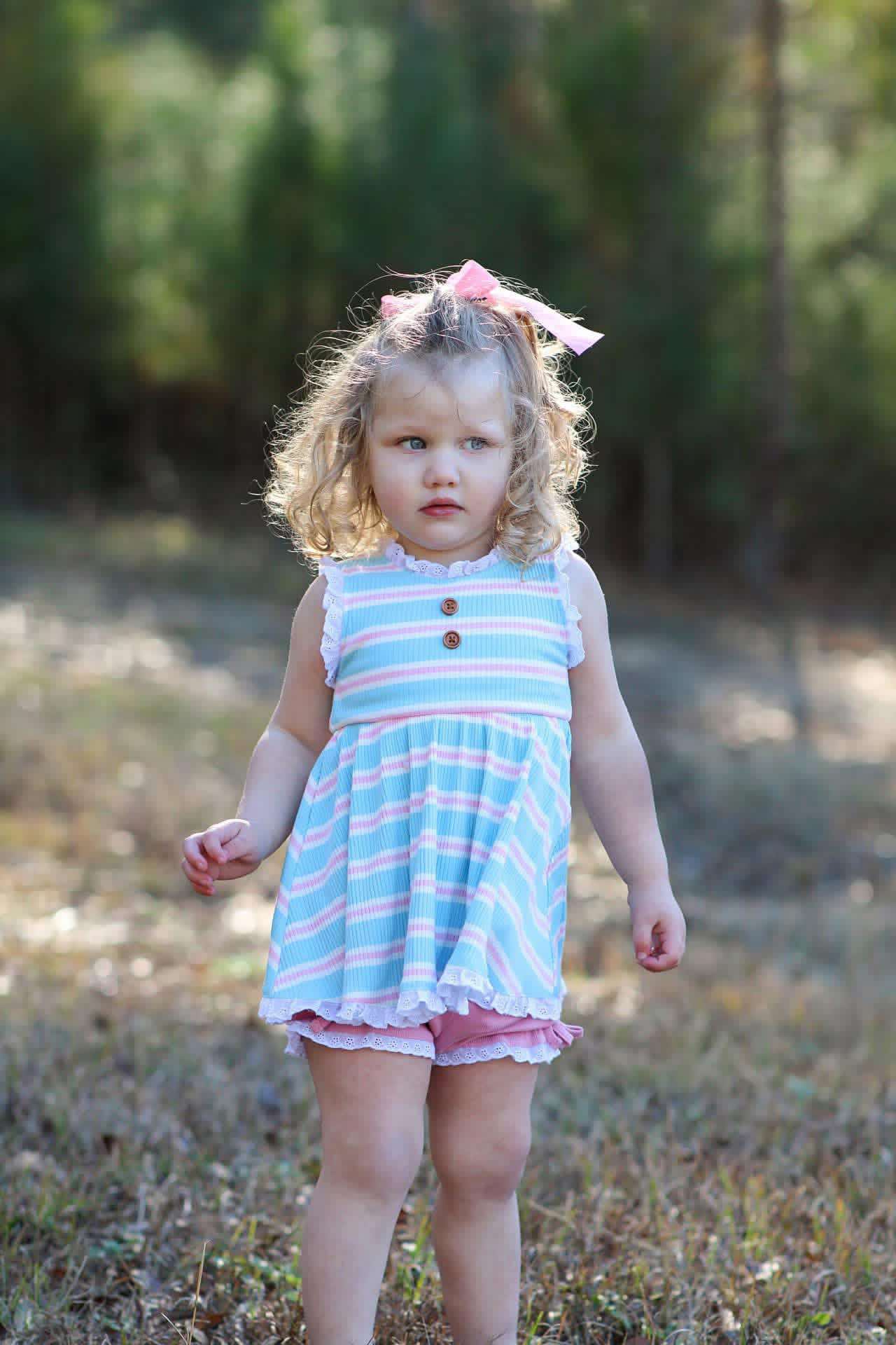 Summer Extravaganza Blue & Pink Ribbed Adele