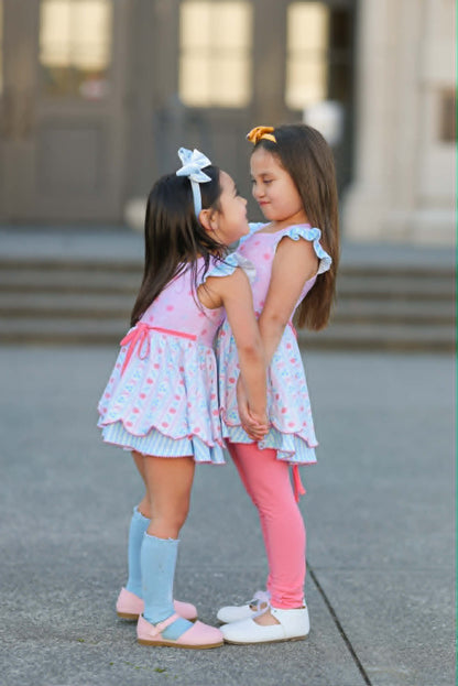BTS Pastel Bows&Apples Sammy 3 Piece Tunic set