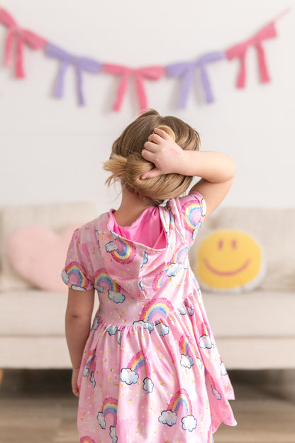 LPK rainbow hooded tunic set