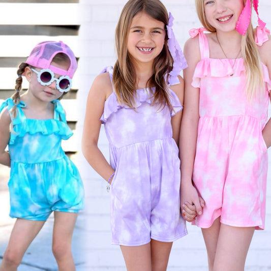 Tie Dye Rompers (pink, blue, lavender)