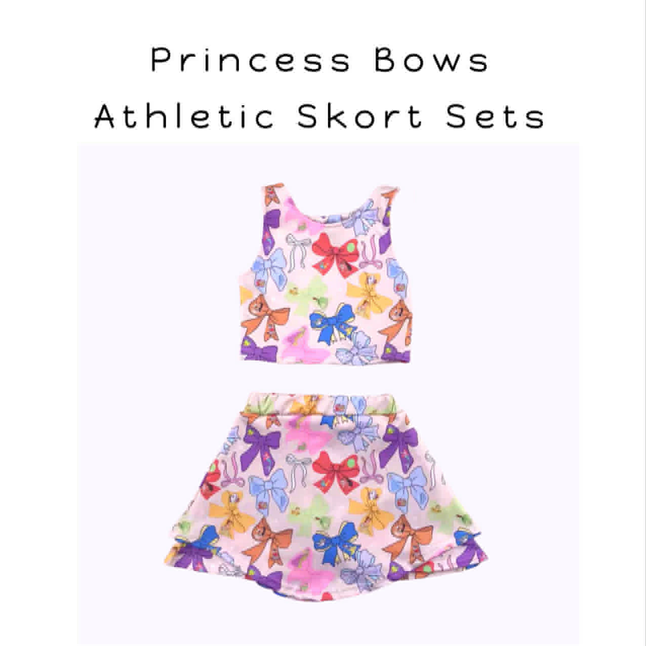 Princess Bows Athletic Skort Sets