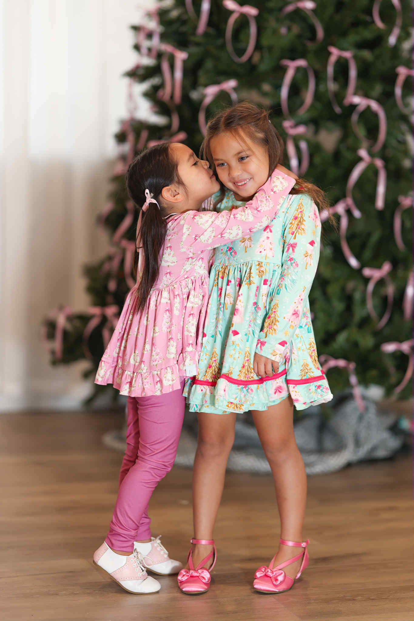 LPK Mint Bows & Trees Tunic Set