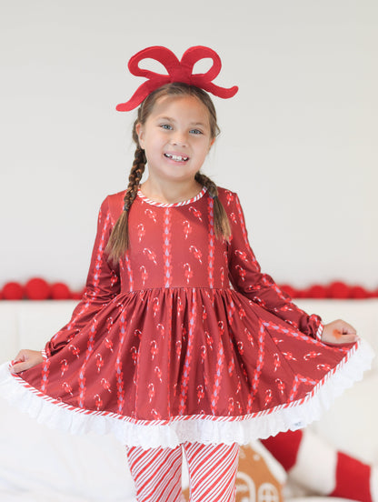 Tunic+Jogger Candy Cane Bows Set Preorder (FH26)