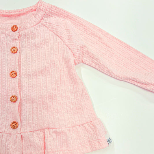 Light Pink Spring Ruffle Cardigan