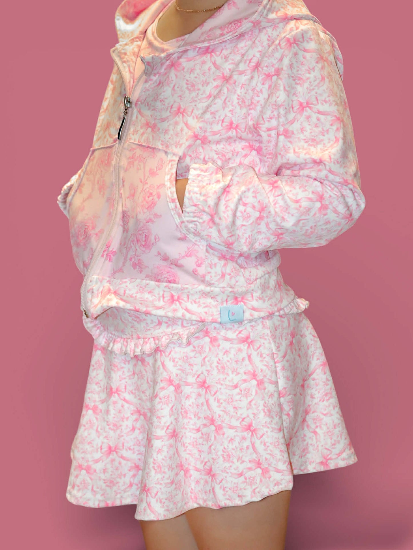 Floral Bows Skort+Shirt Set
