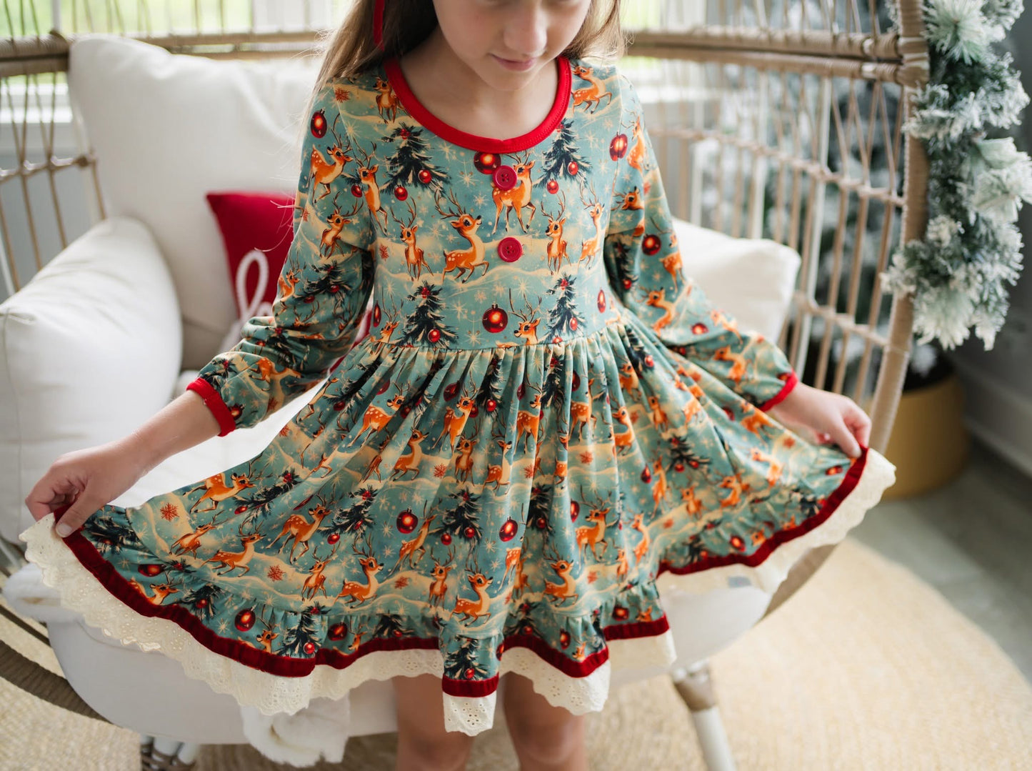 LPK Vintage Reindeer Dress Set