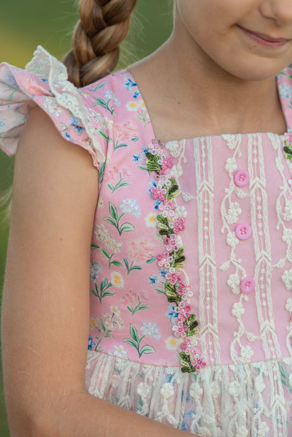Pink Floral Sawyer Set (choice of length and chest design)