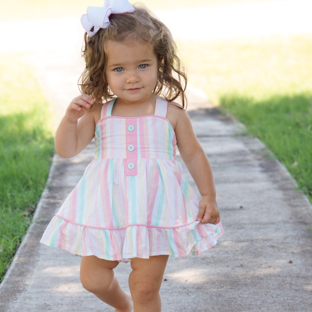 Madeline Susnset Stripes Sundress