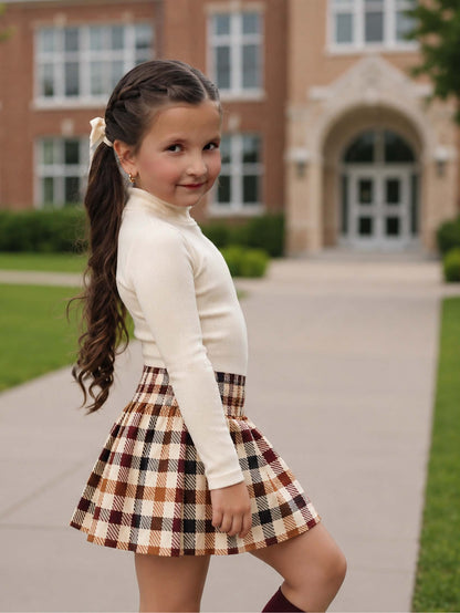 Knit Plaid Skorts Fall Separates Preorder (3 options)