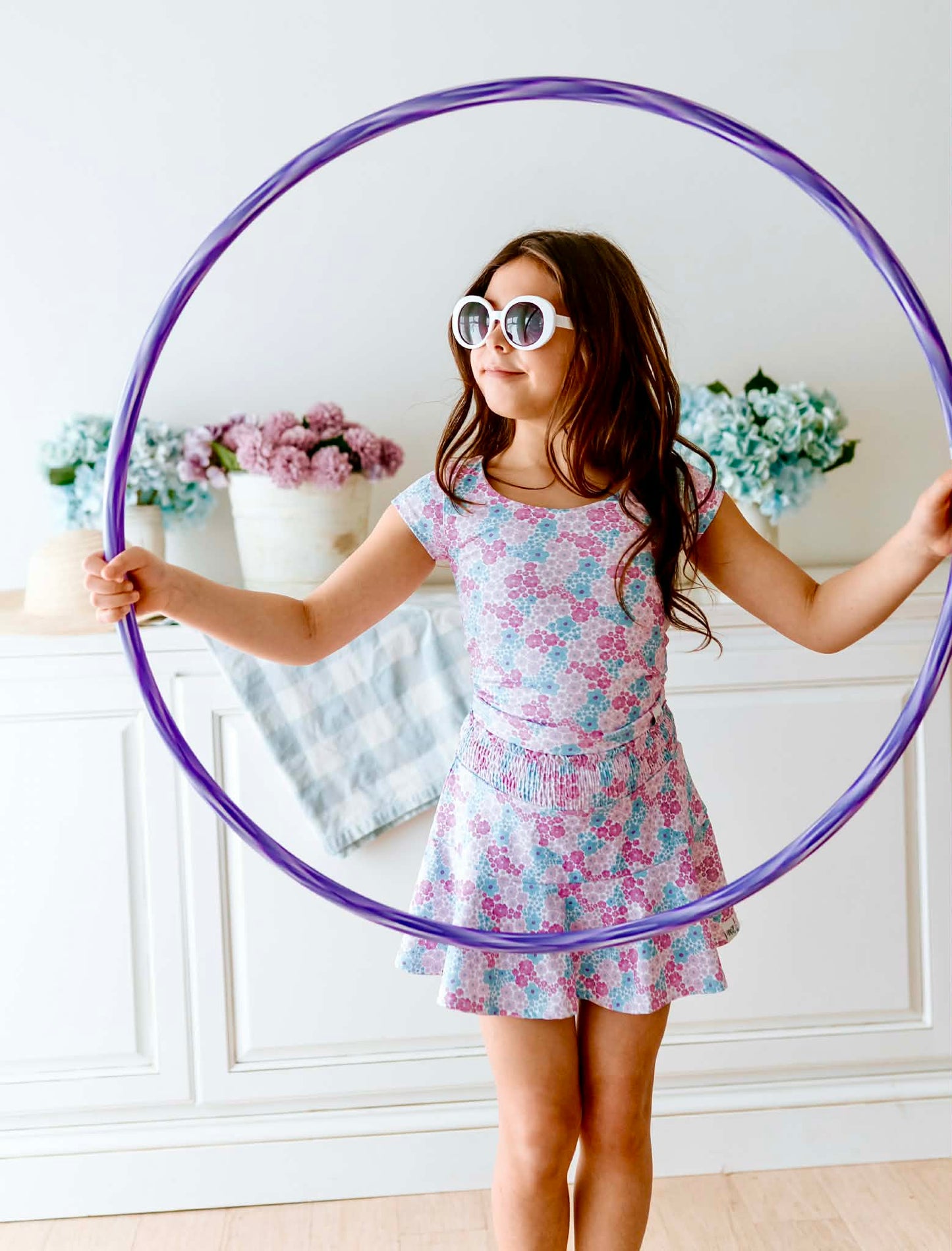 Pastel Daisy's Athletic Skort Set