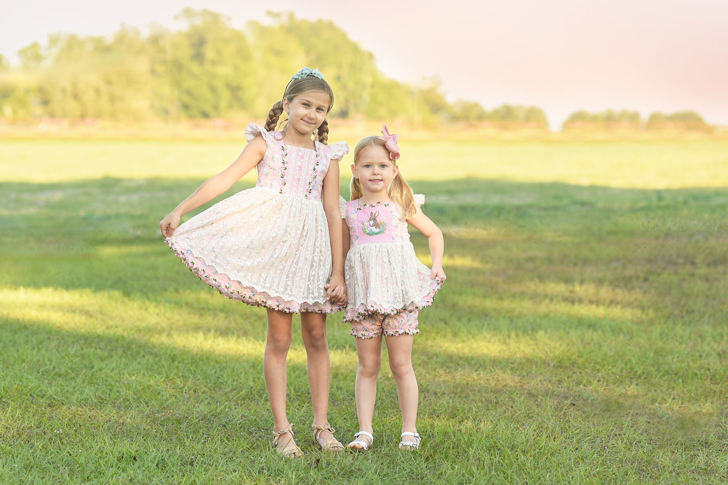 Pink Floral Sawyer Set (choice of length and chest design)