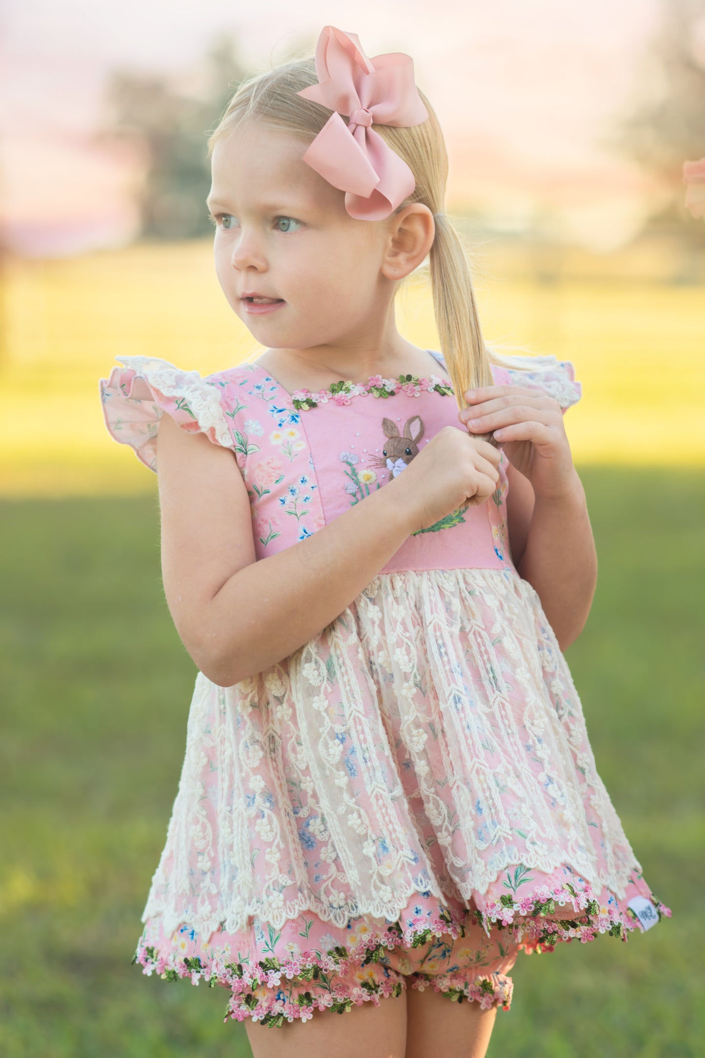 Pink Floral Sawyer Set (choice of length and chest design)