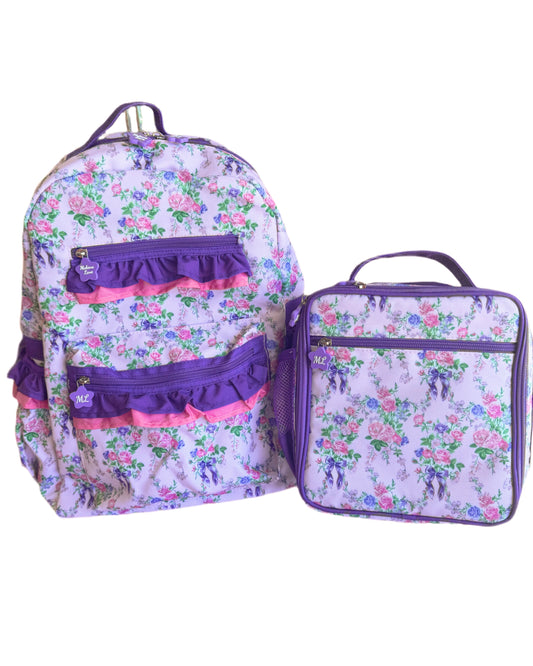 Bows & Roses Dark Backpack or Lunch Bag