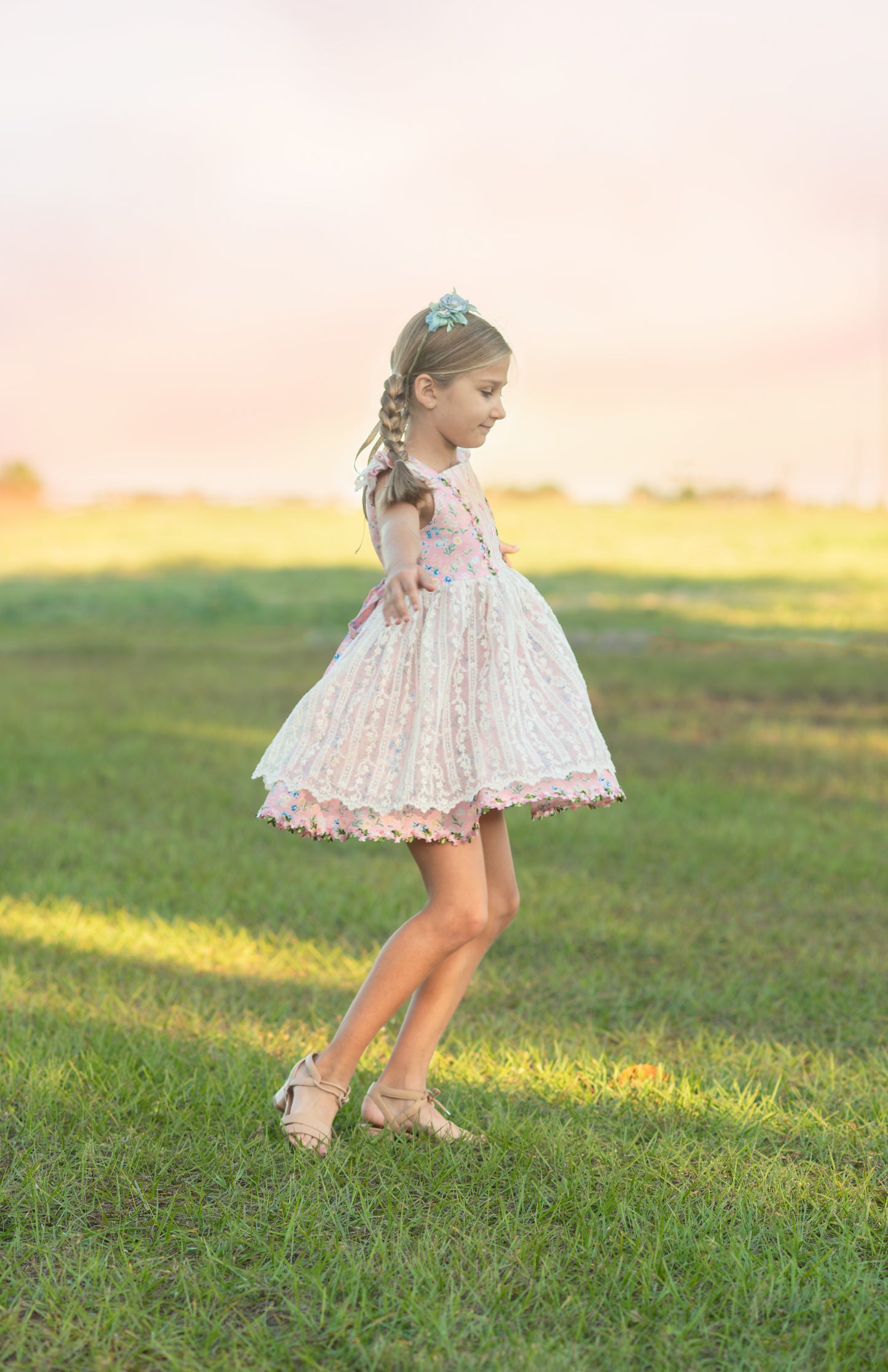 Pink Floral Sawyer Set (choice of length and chest design)