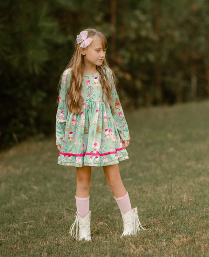 LPK Mint Bows & Trees Tunic Set