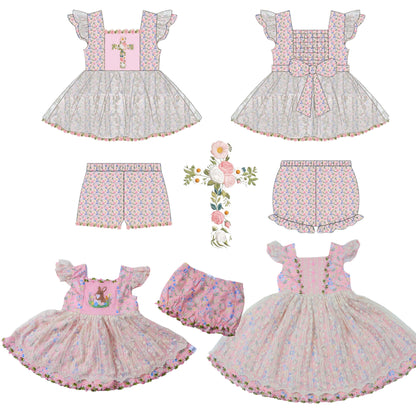 Pink Floral Sawyer Set (choice of length and chest design)