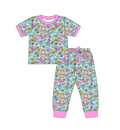 LPK Macaroon Floral Cozy Set Short sleeve (shorts or joggers)
