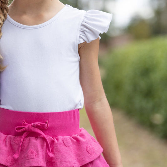 White flutter sleeve Shirt Presale