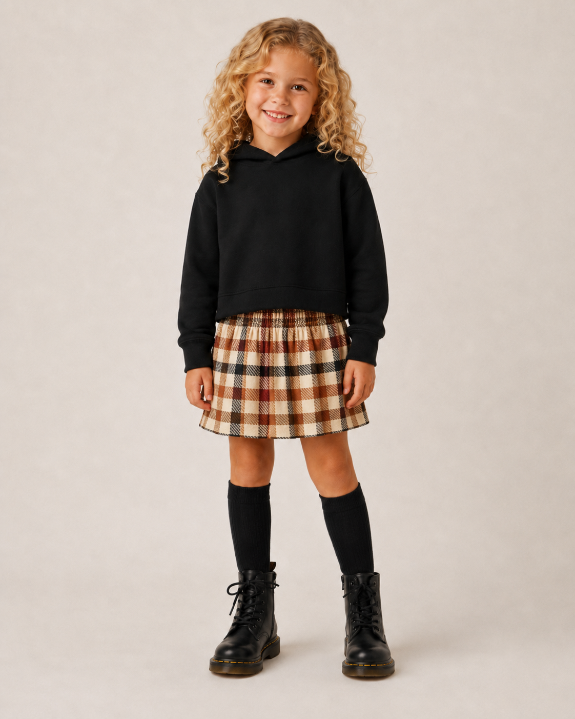 Knit Plaid Skorts Fall Separates Preorder (3 options)