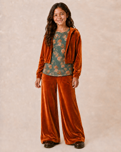 Rust Orange Velvet Skort Preorder FTF26