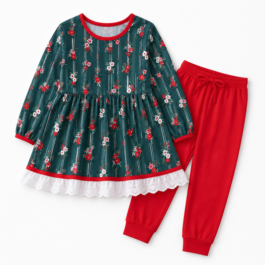 Tunic/Jogger Evergreen Floral Set Preorder (FH26)