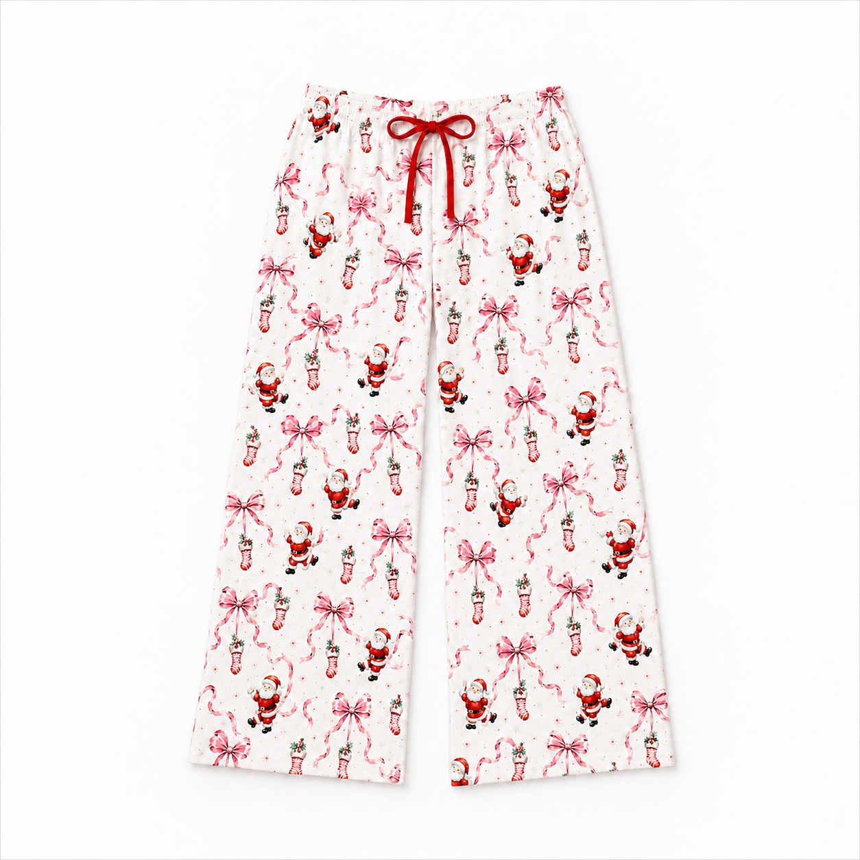 Adult Santa Bows Wide Leg Pants (FH26)
