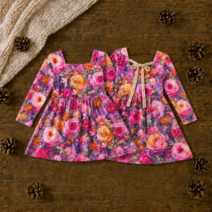 Jewel Tone Floral Dress or Tunic (Long or Cap Sleeve) Preorder (FTF26)