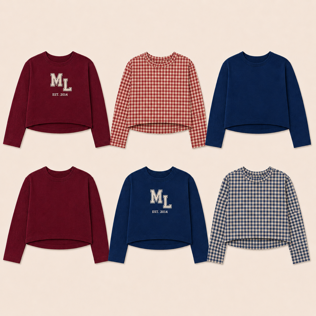 Boxy Shirts-long or short sleeve (Pumpkins & Gingham Preorder)