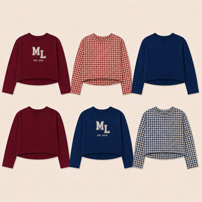 Boxy Shirts-long or short sleeve (Pumpkins & Gingham Preorder)