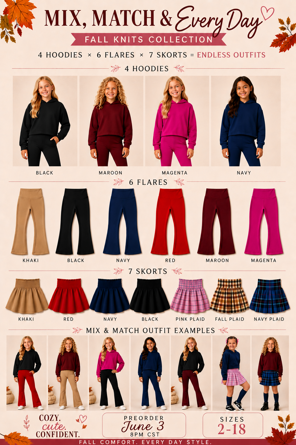Knit Hoodies Fall Separates Preorder (4 colorways)