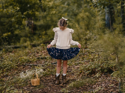 Cora Corduroy Floral Skort Set Presale
