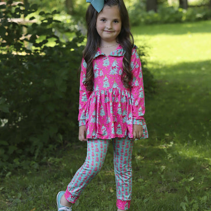 LPK Trees & Bows Jogger Set