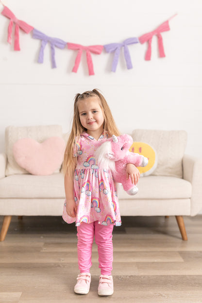 LPK rainbow hooded tunic set