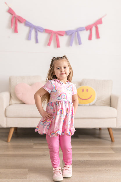 LPK rainbow hooded tunic set