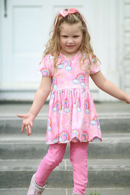LPK rainbow hooded tunic set