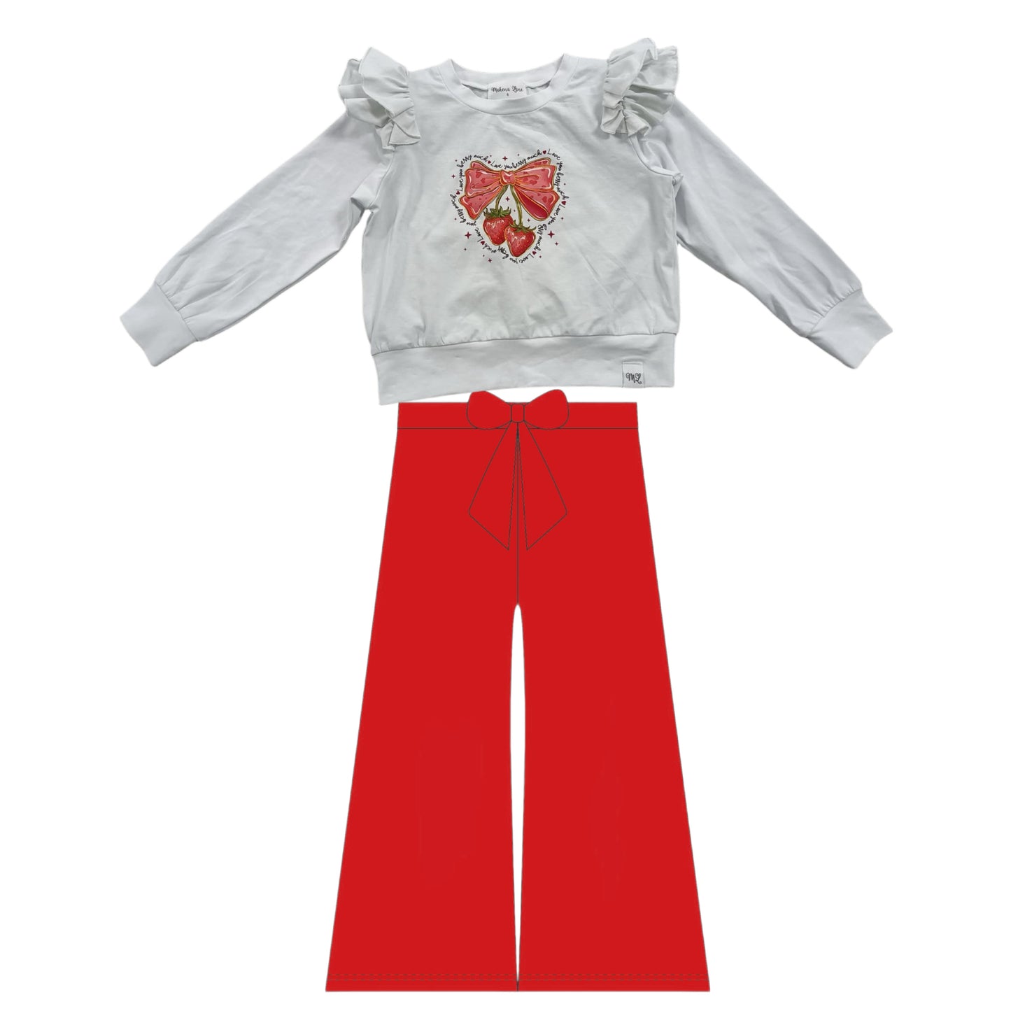 Wide Leg Red Ribbed Pants Presale