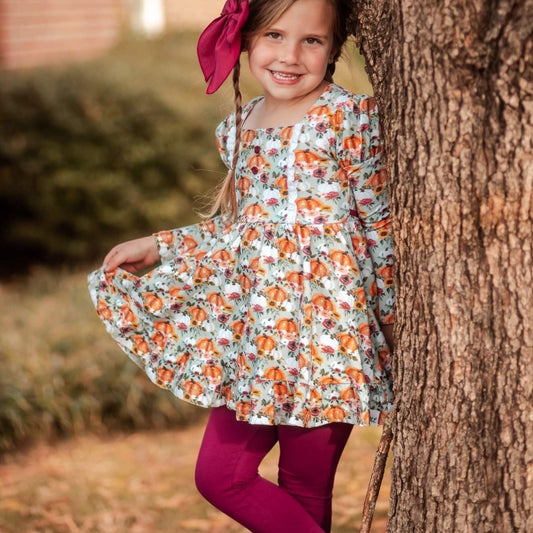 Pumpkin Floral Twirl Set