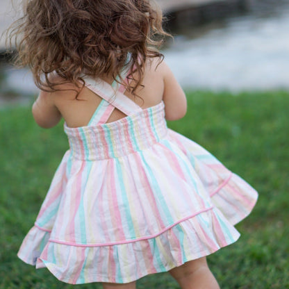 Madeline Susnset Stripes Sundress