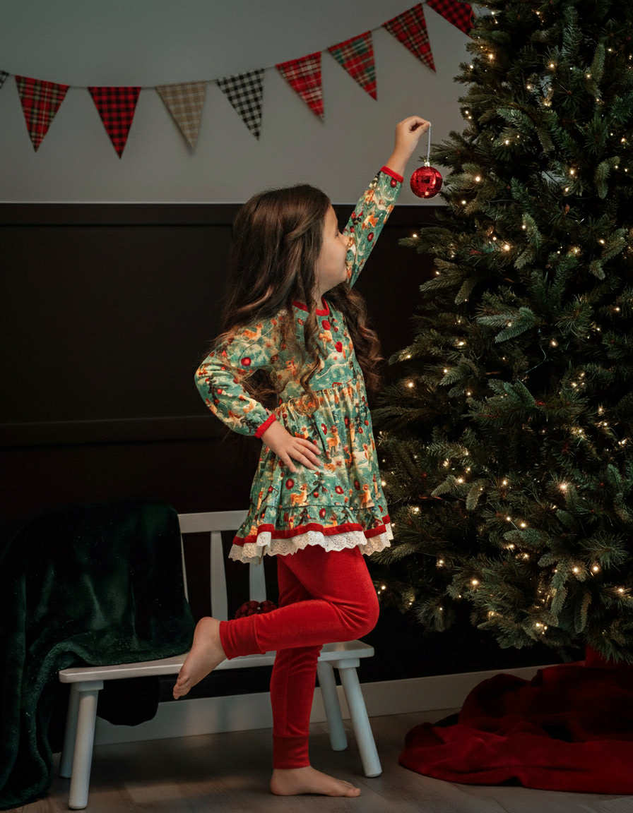 LPK Vintage Reindeer Dress Set